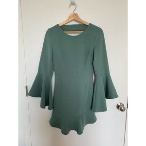 Bardot Green Bell Sleeve Dress NWT